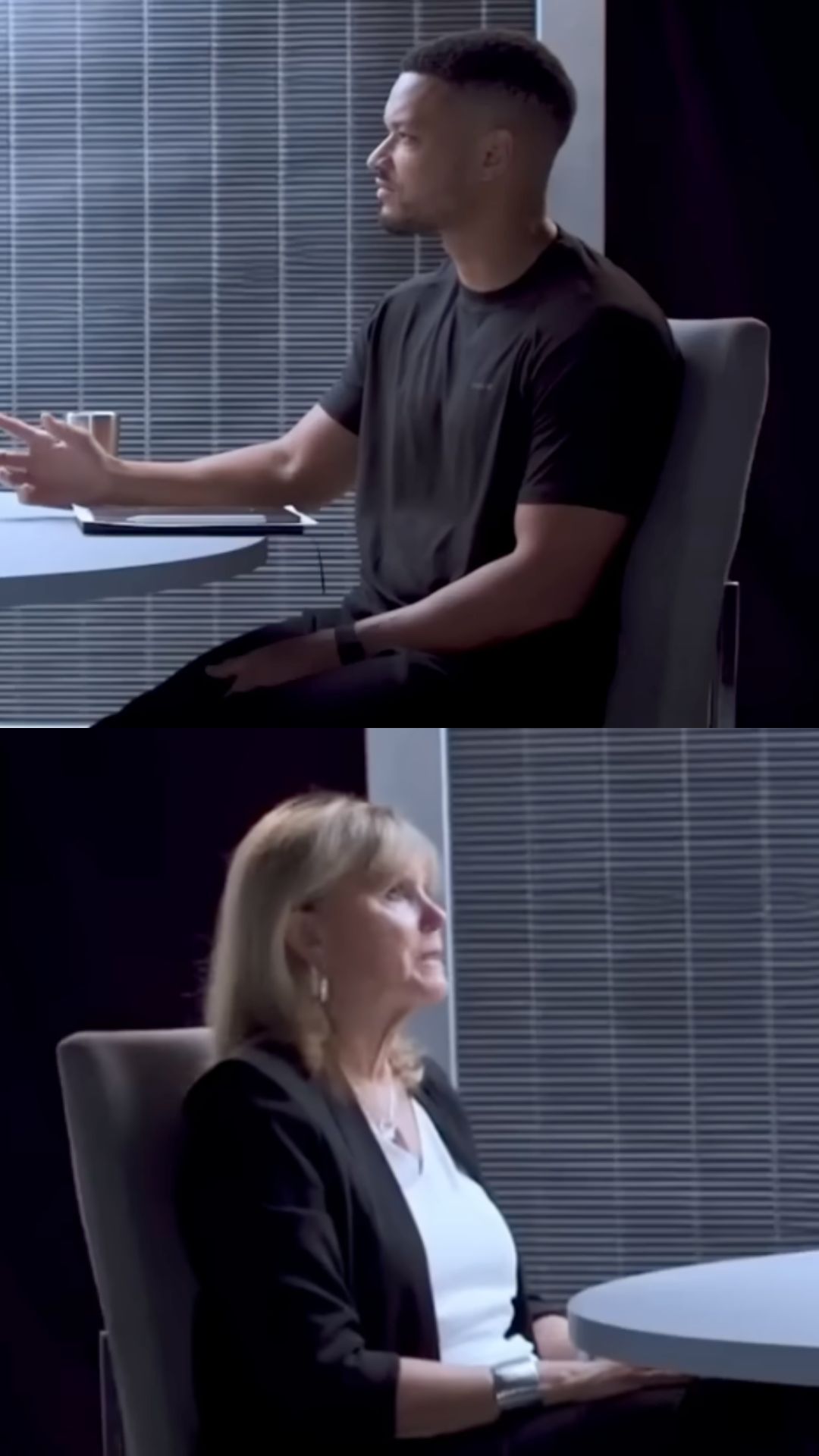Vertical social media clips showing individual speakers - Output